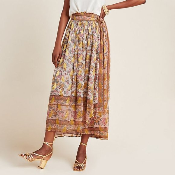 New Boho Anthropologie Harvest Midi Skirt by Love Sam Size M